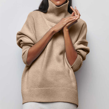Damen Rollkragenpullover Oversized Modern Großmaschen