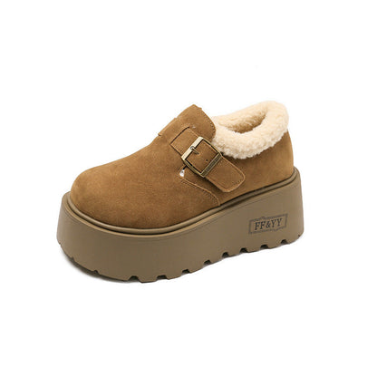 Damen Clogs Warm Kunstfell Riemen Modisch