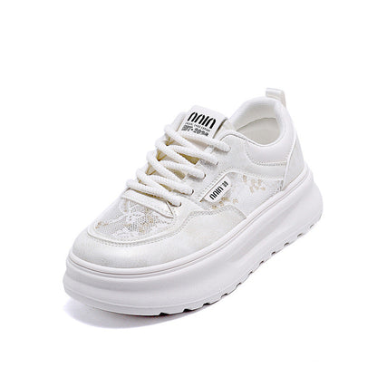Damen Sneaker Blumen Muster Weich Laufsohle Modisch