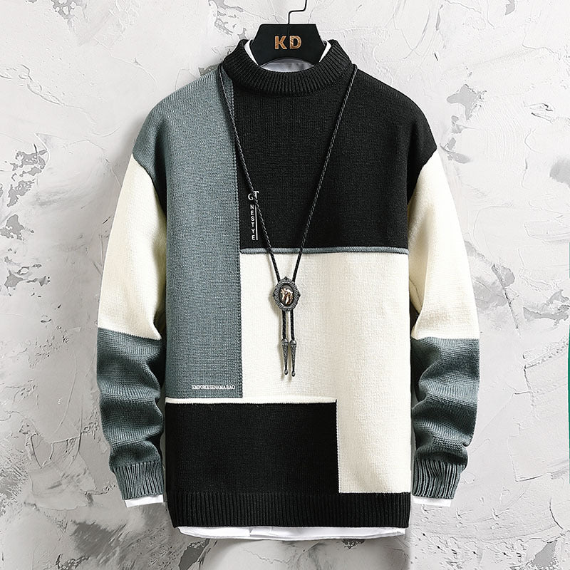 Herren Rollkragenpullover Modern Geometrisches Design Hochwertig - BerlinGlamour
