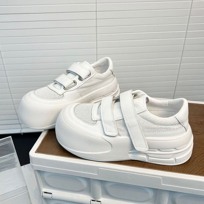 Damen Sneaker Sportlich Klettverschluss Weißen - BerlinGlamour