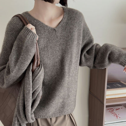 Eleganter V-Ausschnitt Pullover Damen Luxus Qualität