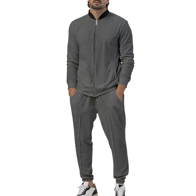 Herren Sportset Freizeitjacke mit Reißverschluss und Taschen