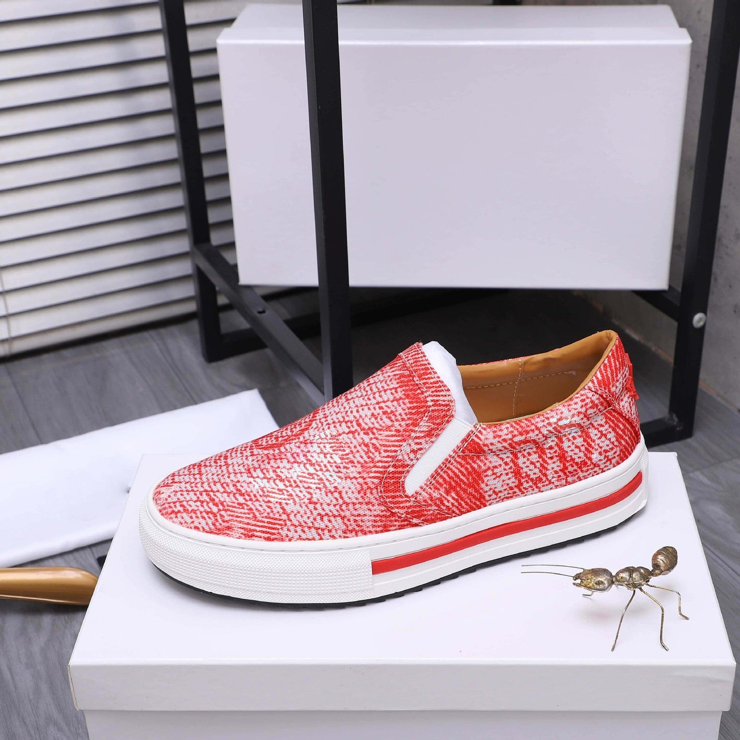 Damen Sneaker Slip-On Elastisch Atmungsaktiv Bequem