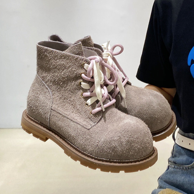 Damen Chelsea Boots Bequem Stilvoll Schnürsenkel