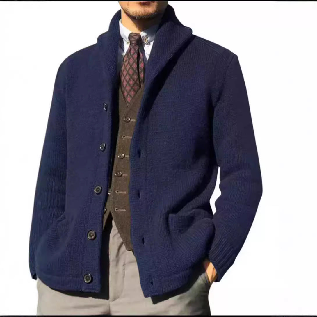 Herren Strickjacke Modern Schalkragen Casual