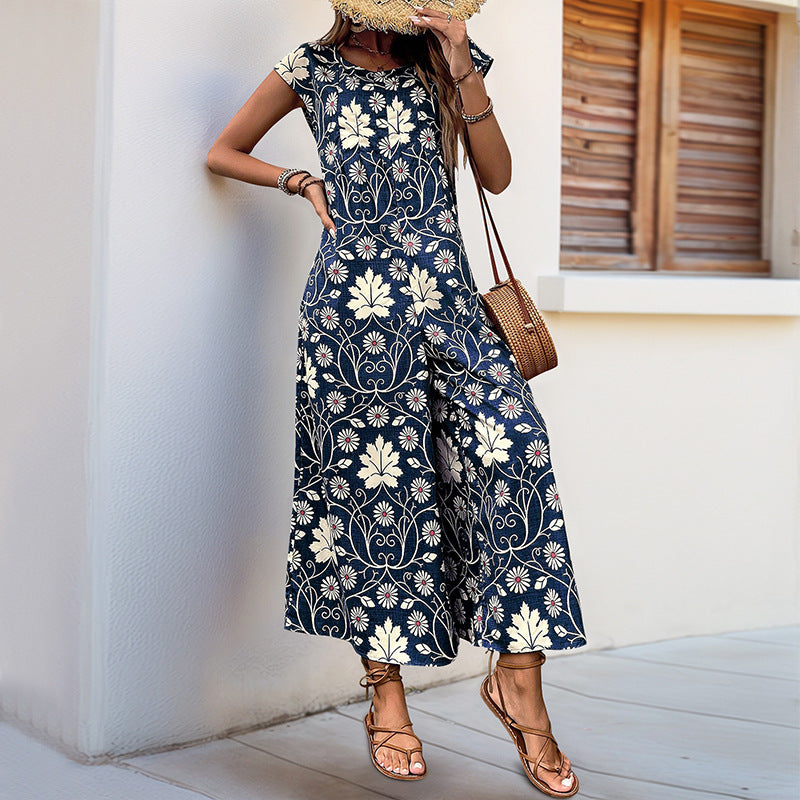 Damen Jumpsuit Floralmuster Mit Taschen - BerlinGlamour