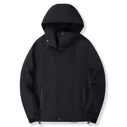 Herren Funktionsjacke Wetterfest Atmosphärenaktiv mit verstellbarem Kragen