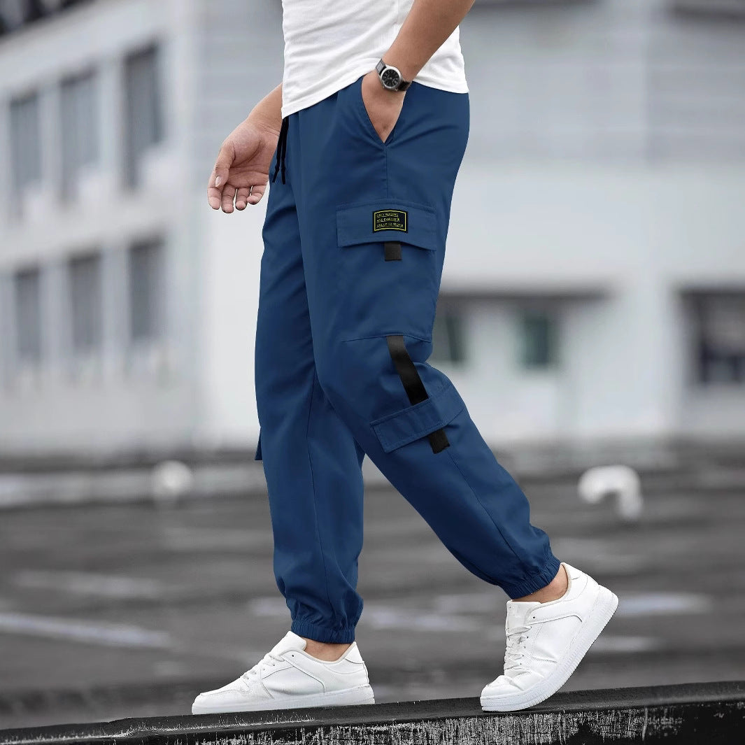 Herren Cargo-Hose Funktionstaschen Elastischer Bund Modern
