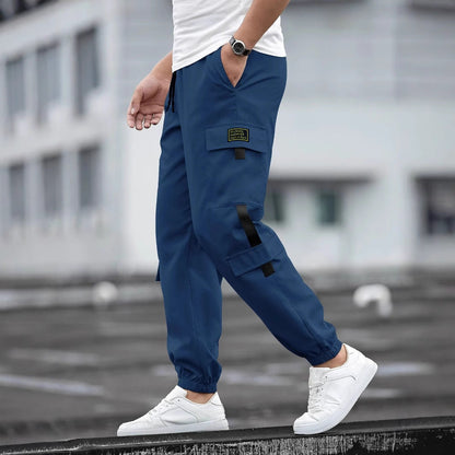 Herren Cargo-Hose Funktionstaschen Elastischer Bund Modern