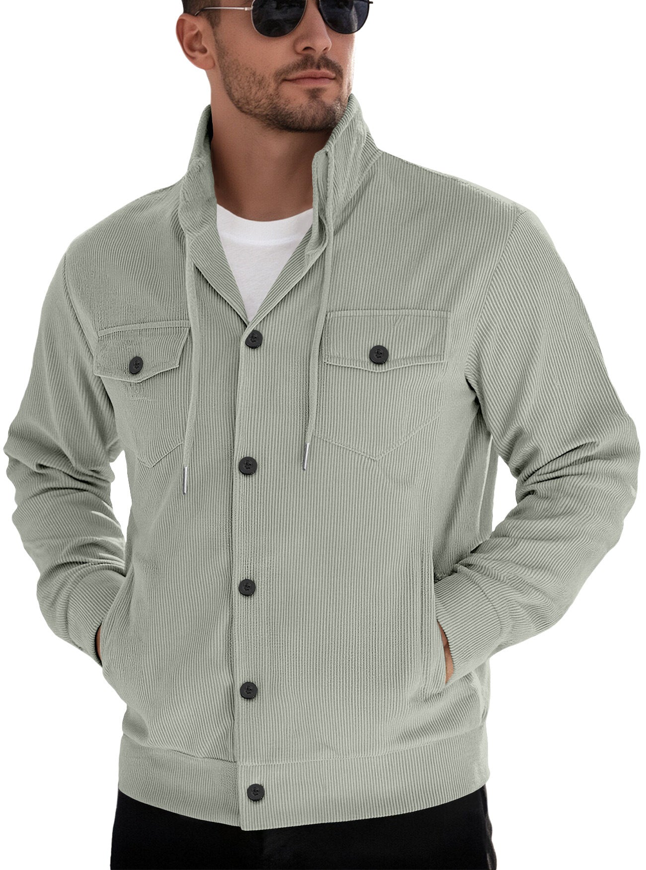 Herren Steppjacke Lässig mit Kapuze Modern