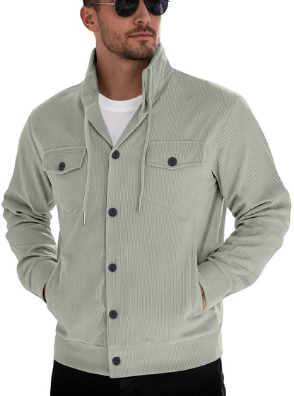 Herren Steppjacke Lässig mit Kapuze Modern