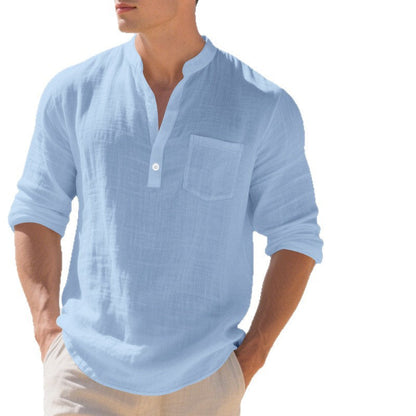 Herren Sommerbluse Leicht Halbkragen Modern