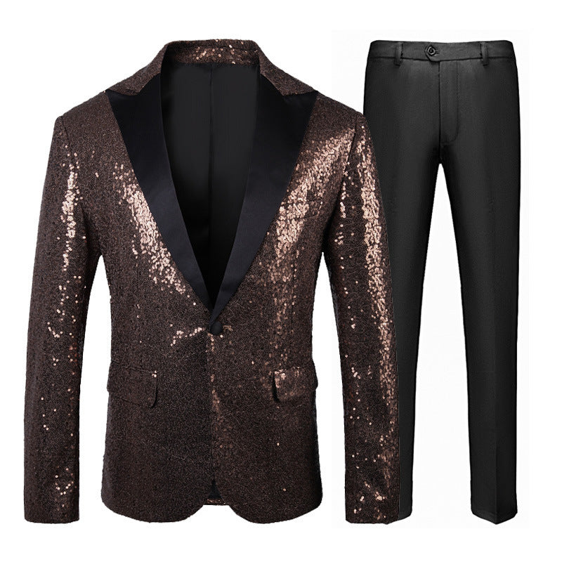 Herren Glitzeranzug Pailletten Anzug Set Party - BerlinGlamour