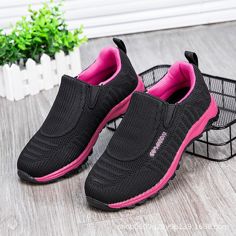Damen Laufschuhe Bequem Atmungsaktiv Slip-On Sneaker Sport