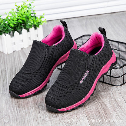 Damen Laufschuhe Bequem Atmungsaktiv Slip-On Sneaker Sport