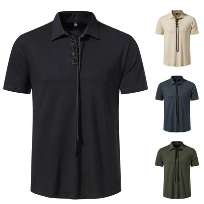 Herren Polo-Shirt Schnürdesign Modern Berlin Style
