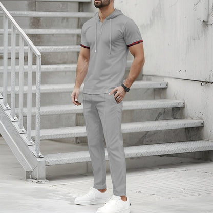 Herren Sportset Kapuze mit Taschen Ergonomisch Modern