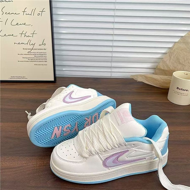 Damen Sneaker Bequem Schnürsenkel Weich