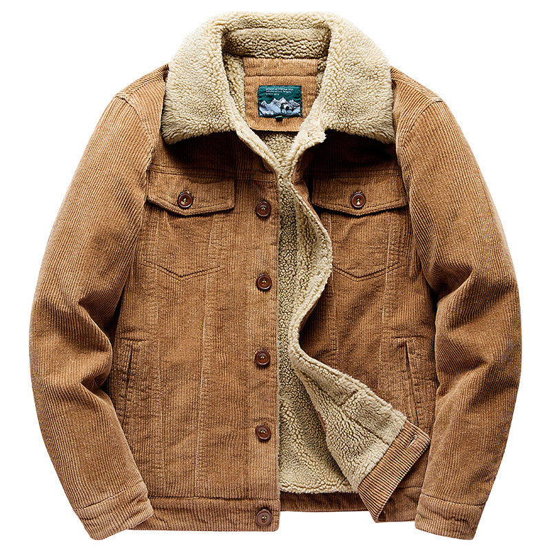 Herren Cordjacke Sherpa-Futter Warm Winter