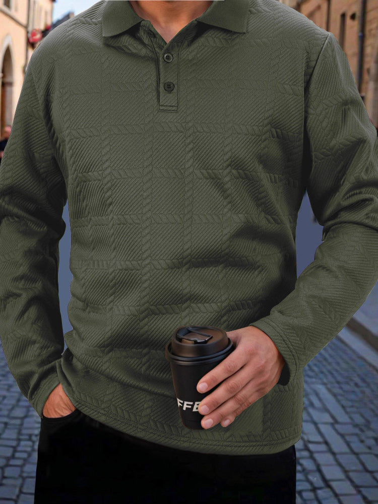 Herren Polohemd Langarm Strukturiert Modern Berlin Style