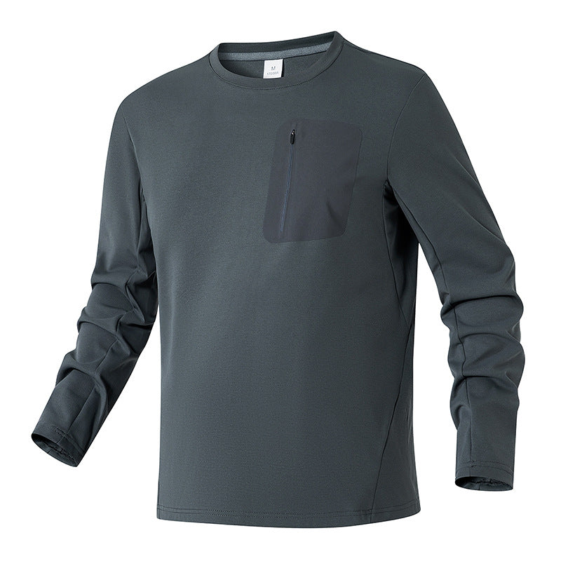 Herren Langarmshirt Funktionelles mit Brusttasche Outdoor