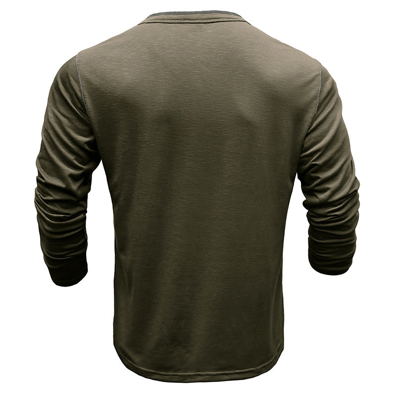 Herren Langarmshirt Modern mit Knöpfen Berlin Style