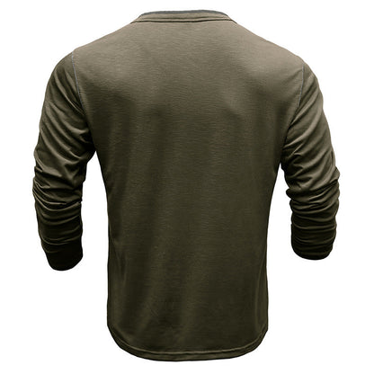 Herren Langarmshirt Modern mit Knöpfen Berlin Style