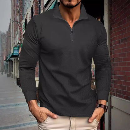 Herren Langarmshirt Sportlich Lässig Reißverschluss
