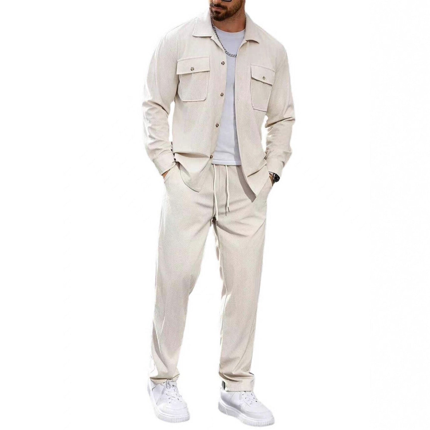 Herren Freizeitanzug Modern mit Taschen Elastisch Bequem