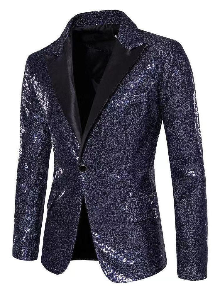 Eleganter Herren Blazer Pailletten Modern Abendgarderobe