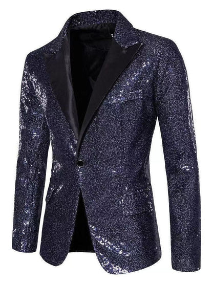 Eleganter Herren Blazer Pailletten Modern Abendgarderobe