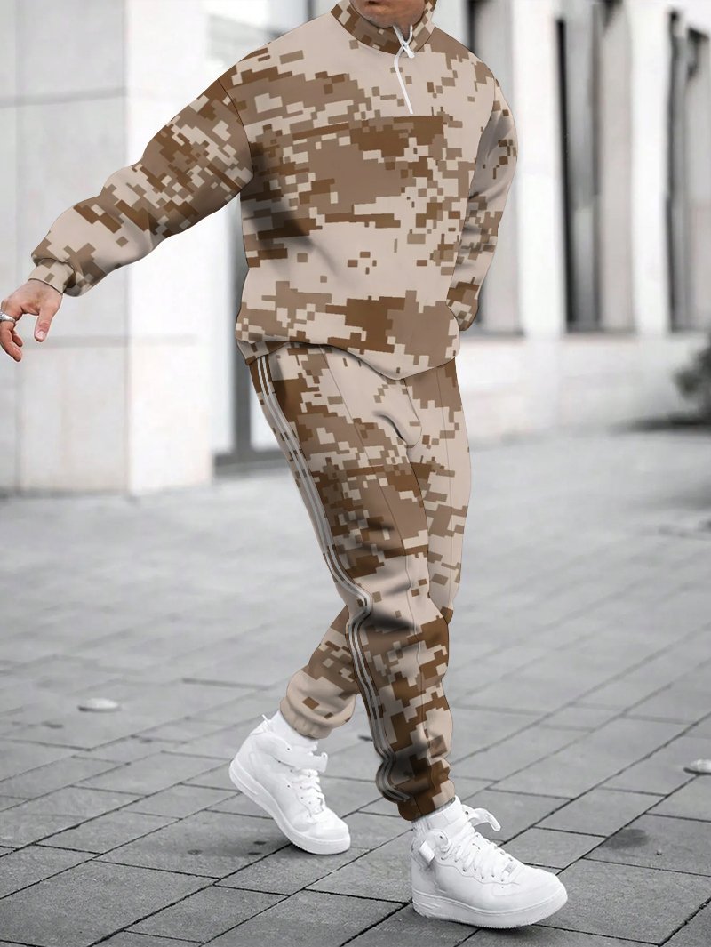 Herren Trainingsanzug Camouflage Modern Sportlich