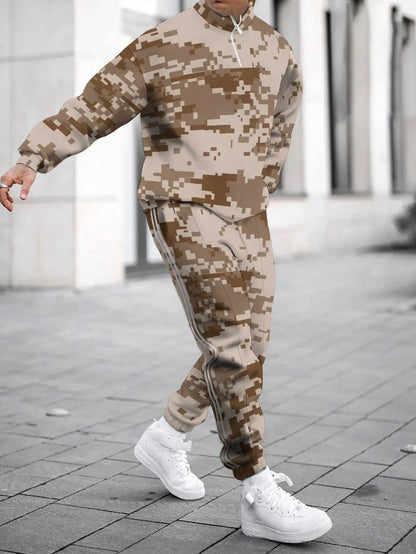 Herren Trainingsanzug Camouflage Modern Sportlich