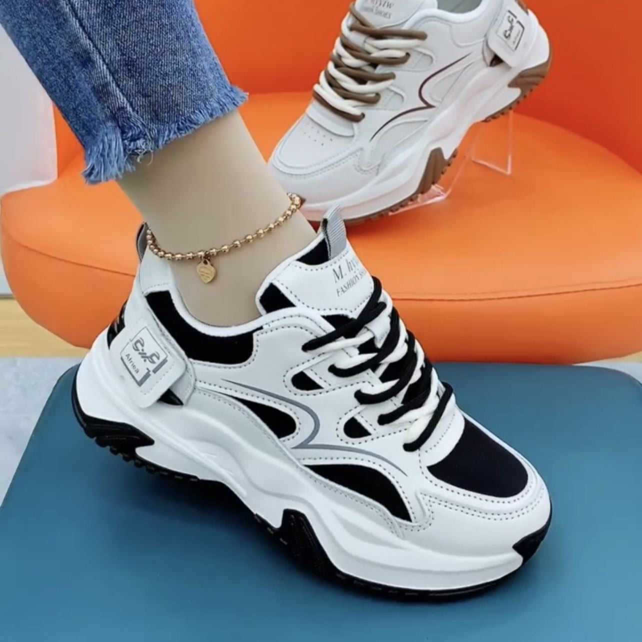 Damen Sneaker Bequem Laufschuhe Sportlich Modern