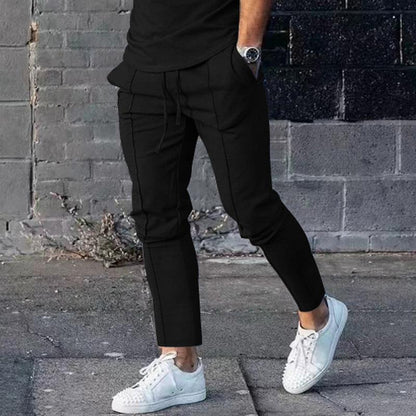 Herren Jogginghose Elegant Sportlich Schwarz
