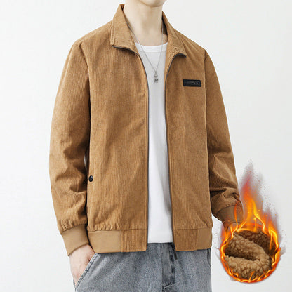 Herren Cordjacke Hochkragen Praktisch Mit Taschen