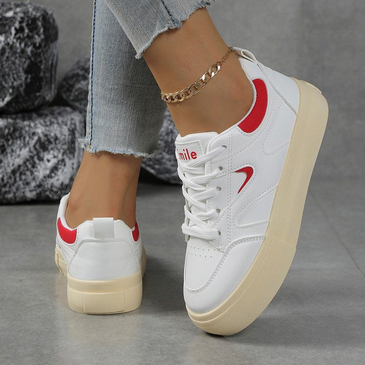 Damen Plateau Sneaker Hoch Modisch Trendy Sohle