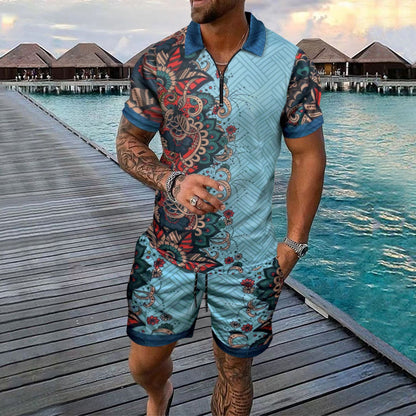 Herren Freizeit-Set Modern mit Taschen und Trend-Druck