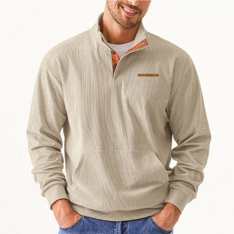 Herren Pullover Halbzipper Bequem Modern