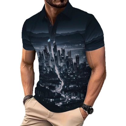Herren Polohemd Berlin Motiv Modern Stadtstyl