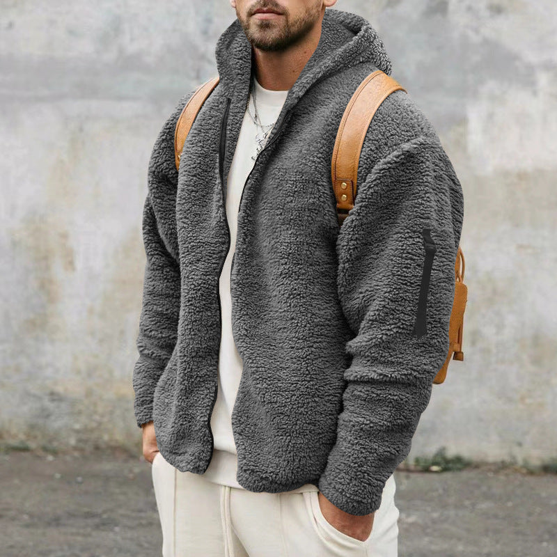 Herren Fleecejacke Kapuze Warm Wasserabweisend
