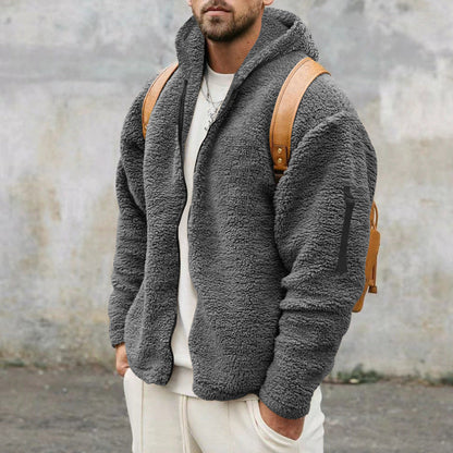 Herren Fleecejacke Kapuze Warm Wasserabweisend