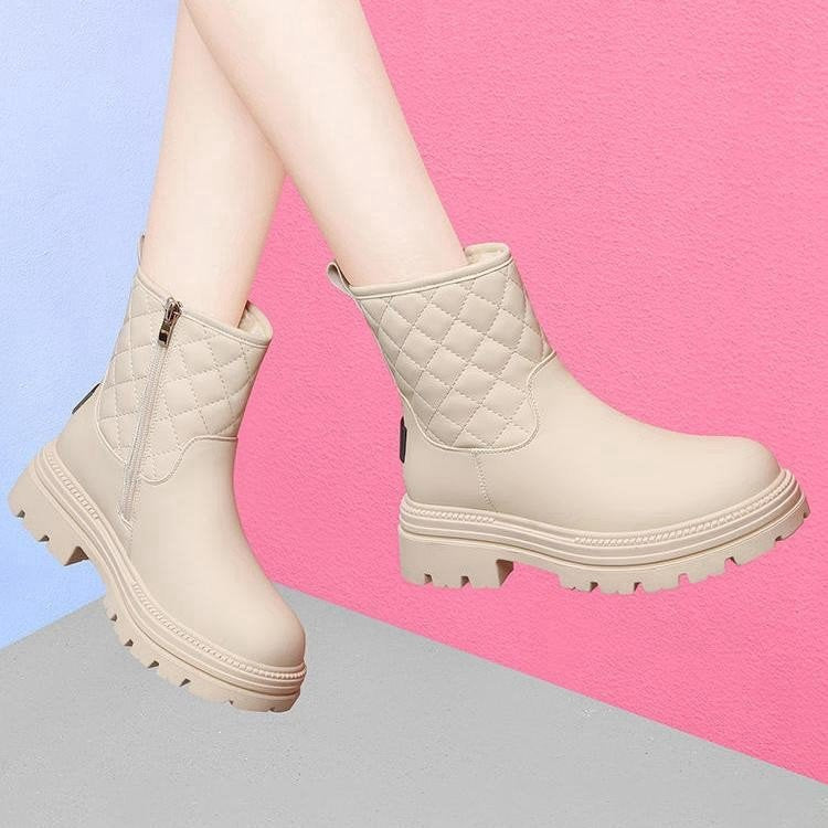 Damen Winterstiefel Gefüttert Warm mit Reißverschluss Rutschfest