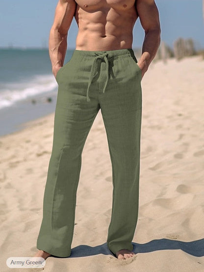 Leichte Leinenhose Sommer Herren Bequem Verstellbar