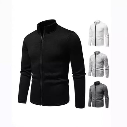 Herren Fleecejacke Warm mit Reißverschluss und Kragen