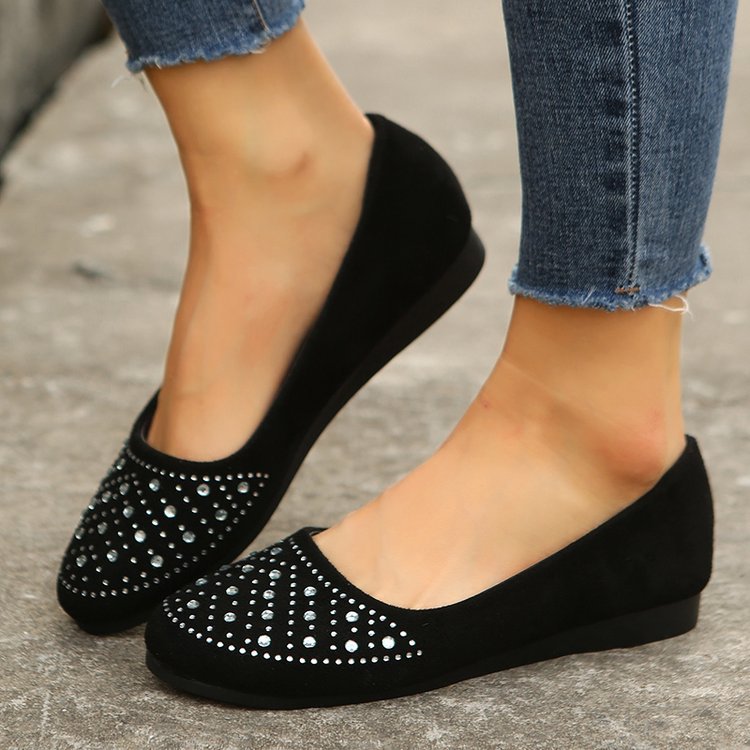 Elegante Damen Ballerinas mit Strass und Weichem Innenfutter