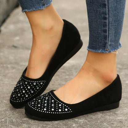 Elegante Damen Ballerinas mit Strass und Weichem Innenfutter