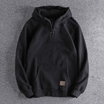 Herren Kapuzenpullover Halbzipp Gemütlich Modern