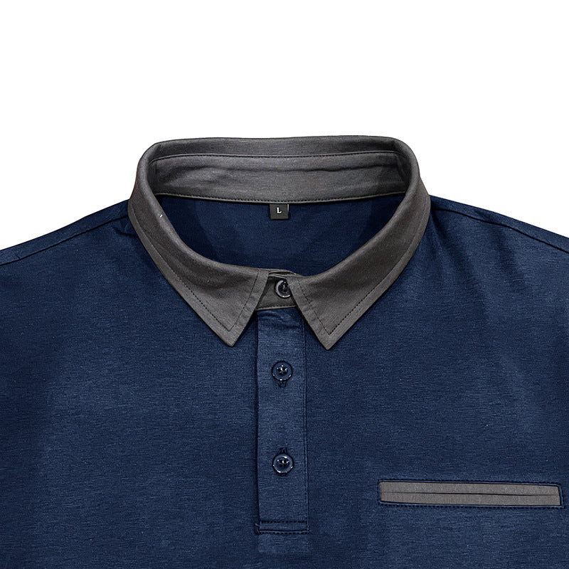 Herren Poloshirt Modern Kragen Taschen Elegant